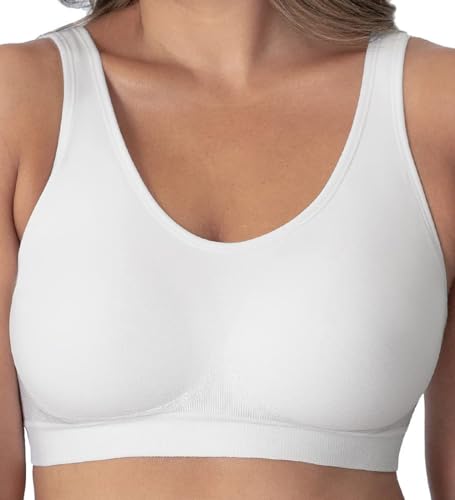 Acramy Damen Soft Bralette Ohne Bügel Gepolstert Bustier Wohlfühl BH (3XL, Weiß) von Acramy