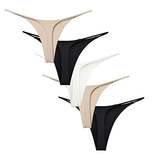 Acramy Damen Unterhosen Baumwolle String Unterwäsche Thong Tanga, 5er Pack (L, Gruppe B) von Acramy