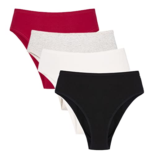 Acramy Damen Unterwäsche Baumwolle Slips Atmungsaktive Pantys Hipster 4er Pack (M, Gruppe A) von Acramy