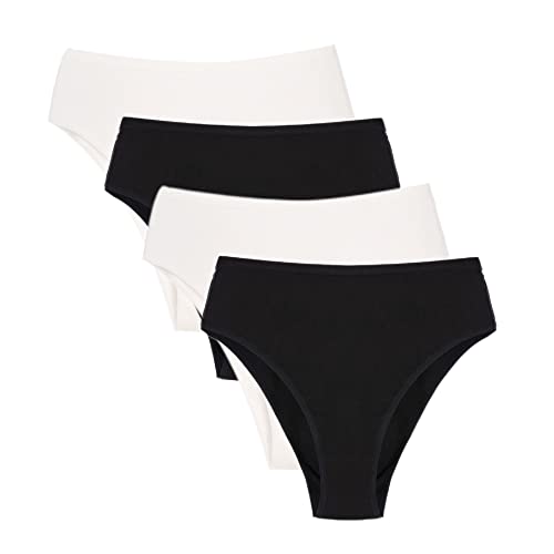 Acramy Damen Unterwäsche Baumwolle Slips Atmungsaktive Pantys Hipster 4er Pack (M, Gruppe B) von Acramy