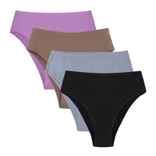 Acramy Damen Unterwäsche Baumwolle Slips Atmungsaktive Pantys Hipster 4er Pack (S, A-4er) von Acramy
