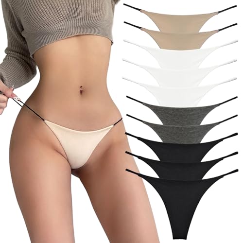 Acramy Damen Unterwäsche Set 10er Pack Unterhosen Sexy Thong Atmungsaktive G String Tanga (L, A-10er) von Acramy