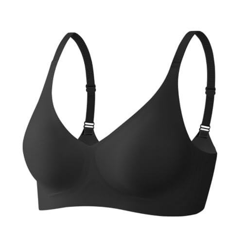 Acramy Damen Wohlfühl BH Ohne Bügel Gepolstert Bustier Bralette Soft Bra (L, Schwarz) von Acramy