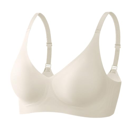 Acramy Damen Wohlfühl BH Ohne Bügel Gepolstert Bustier Bralette Soft Bra (M, Champagner) von Acramy