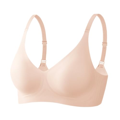 Acramy Damen Wohlfühl BH Ohne Bügel Gepolstert Bustier Bralette Soft Bra (M, Hellrosa) von Acramy