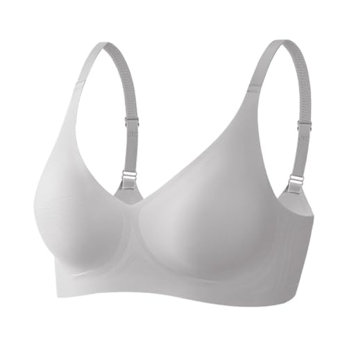 Acramy Damen Wohlfühl BH Ohne Bügel Gepolstert Bustier Bralette Soft Bra (XL, Grau) von Acramy