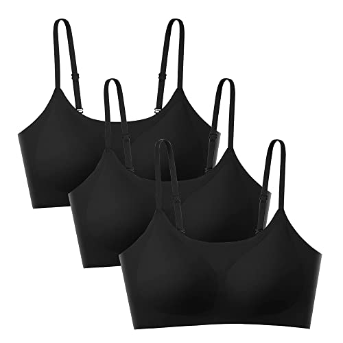 Acramy Damen Wohlfühl BH Ohne Bügel Gepolstert Bustier Top Soft Bra BH (XL, 3 x Schwarz) von Acramy