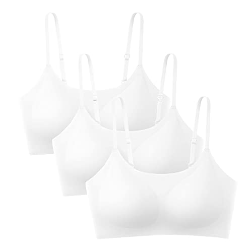 Acramy Damen Wohlfühl BH Ohne Bügel Gepolstert Bustier Top Soft Bra BH (XL, 3 x Weiß) von Acramy