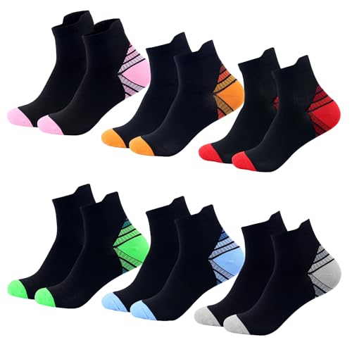 Acramy Sportsocken Damen Mädchen Sneaker Socken 6 Paar Bunt Socken (35-38, B-Multicolour) von Acramy