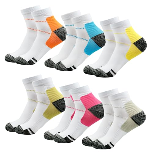 Acramy Sportsocken Damen Mädchen Sneaker Socken 6 Paar Bunt Socken (39-42, A-Multicolour) von Acramy