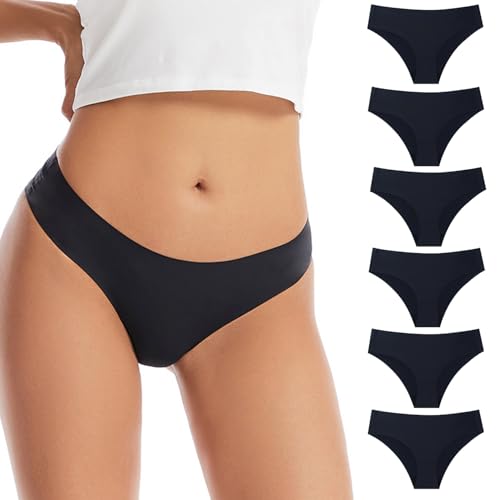 Acramy Unterhosen Damen Hipster Seamless Slips Atmungsaktive Nahtlose Unterwäsche 6er Pack (XS, B-6er) von Acramy