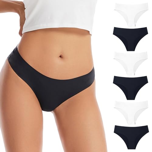 Acramy Unterhosen Damen Hipster Seamless Slips Atmungsaktive Nahtlose Unterwäsche 6er Pack (XS, C-6er) von Acramy
