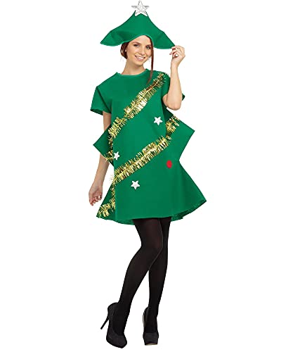 Acrawnni Weihnachtskostüm für Erwachsene Herren Damen Passendes Party Kostüm Lustiger Weihnachtsbaum Cosplay Kleid mit Geschenk Geformte Weihnachtskostüme (C-Grün Erwachsene,XL) von Acrawnni