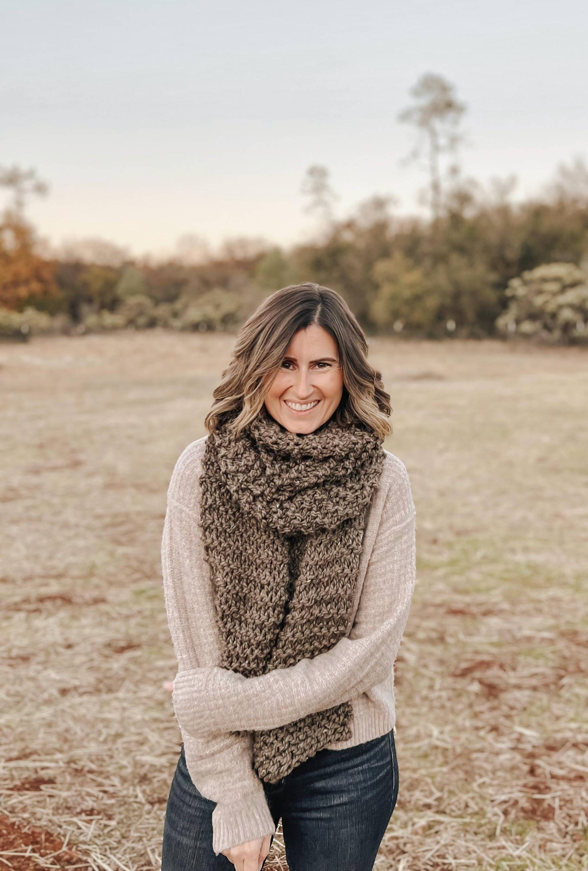 Handgestrickter Grobstrick Gerippter Schal - Extra Lange, Weiche Wollmischung von AcreBloomsBoutique