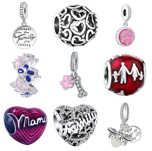 9 Stück europäische Charm-Perlen Anhänger für Pandora-Armband, Charm-Armbänder, Halskette, Schmuck, Geschenk für Geburtstag, Valentinstag, Party, Weihnachten, Muttertag, Herz, Liebe, Mutter, Familie 9 Stück europäische Charm-Perlen Anhänger für Pandora-Armband, Charm-Armbänder, Halskette, Schmuck, Geschenk für Geburtstag, Valentinstag, Party, Weihnachten, Muttertag, Herz, Liebe, Mutter, Familie von Acrobious