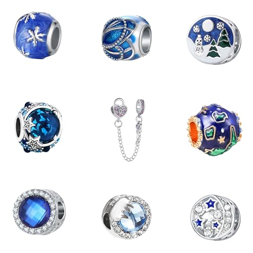 Acrobious 9 Stück europäische Charm-Anhänger für Armband, Charms, DIY-Armbänder, Halsketten, Schmuck, Geschenk für Geburtstag, Valentinstag, Party, Weihnachten, Muttertag, Herz, Ozean, 9 Stück Acrobious 9 Stück europäische Charm-Anhänger für Armband, Charms, DIY-Armbänder, Halsketten, Schmuck, Geschenk für Geburtstag, Valentinstag, Party, Weihnachten, Muttertag, Herz, Ozean, 9 Stück von Acrobious