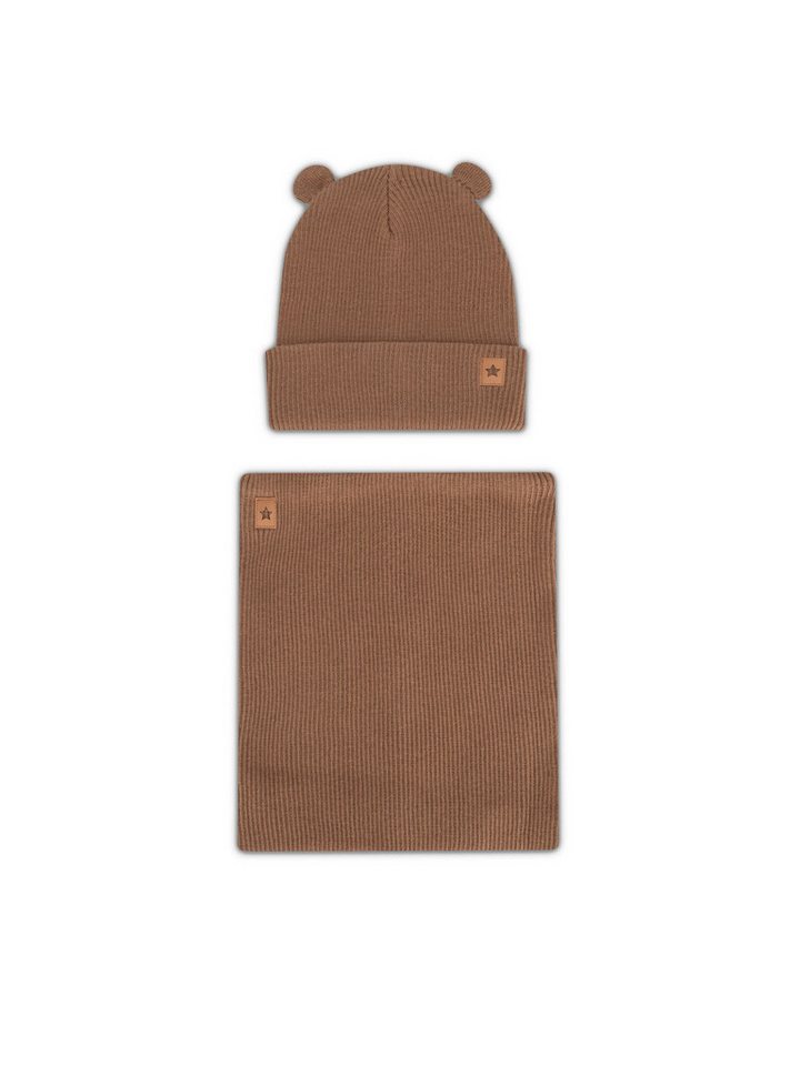Action Boy Mütze & Schal Action Boy Set Mütze und Loop-Schal Jungen 8KF-001-AW24 Braun von Action Boy