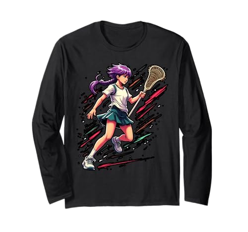 Lacrosse Mädchen Running Graphic Sportliches Design Langarmshirt Lacrosse Mädchen Running Graphic Sportliches Design Langarmshirt von Active Lacrosse Girl Design for Sports Lovers
