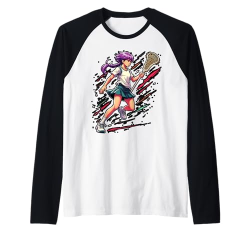 Lacrosse Mädchen Running Graphic Sportliches Design Raglan Lacrosse Mädchen Running Graphic Sportliches Design Raglan von Active Lacrosse Girl Design for Sports Lovers