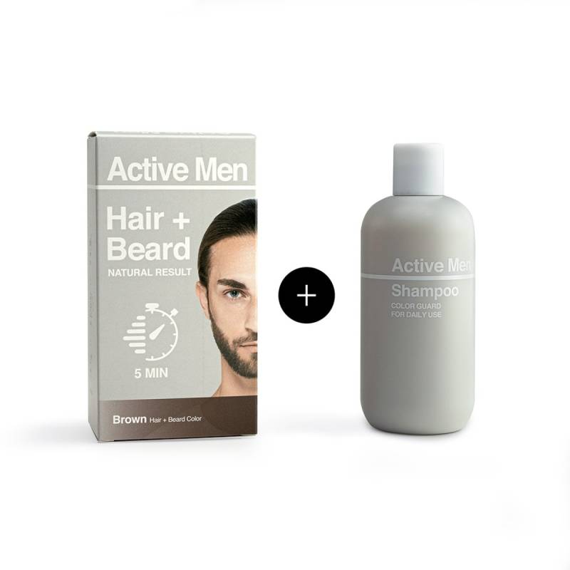 Active Men Kombo - Shampoo + Haarfarbe Braun von Active Men