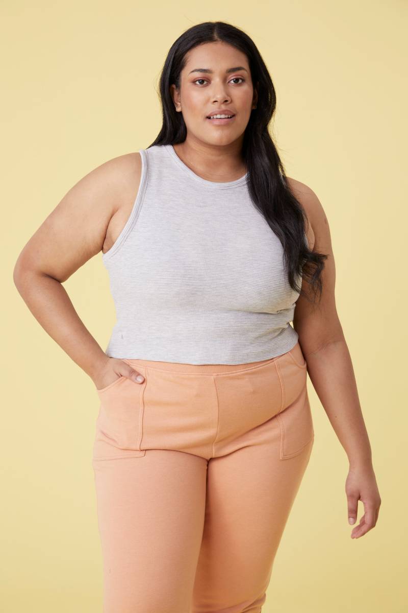 Geripptes Damen Tanktop - Grau von Active People