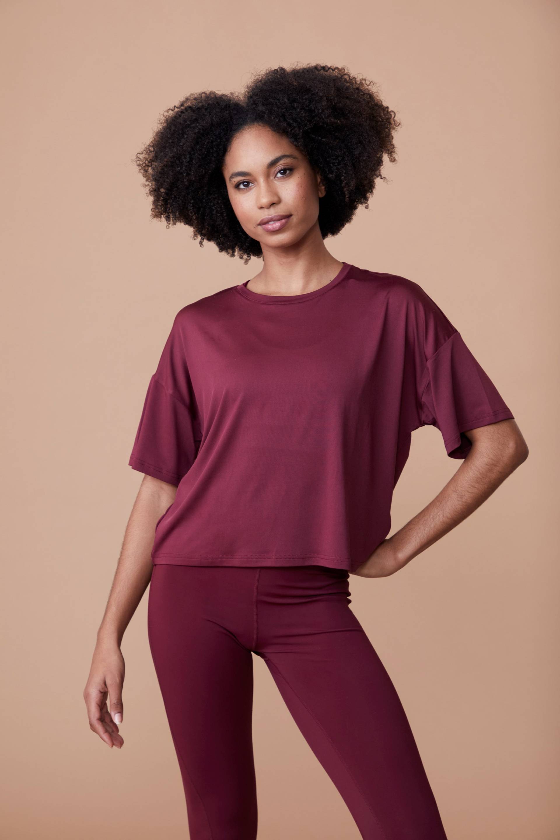 Shadow Crop-Top für Damen - Burgunderrot von Active People