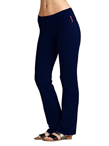 Active USA Yogahose mit normalem Bein, Stretch-Baumwolle, faltbar, Blau - Klein von Active USA