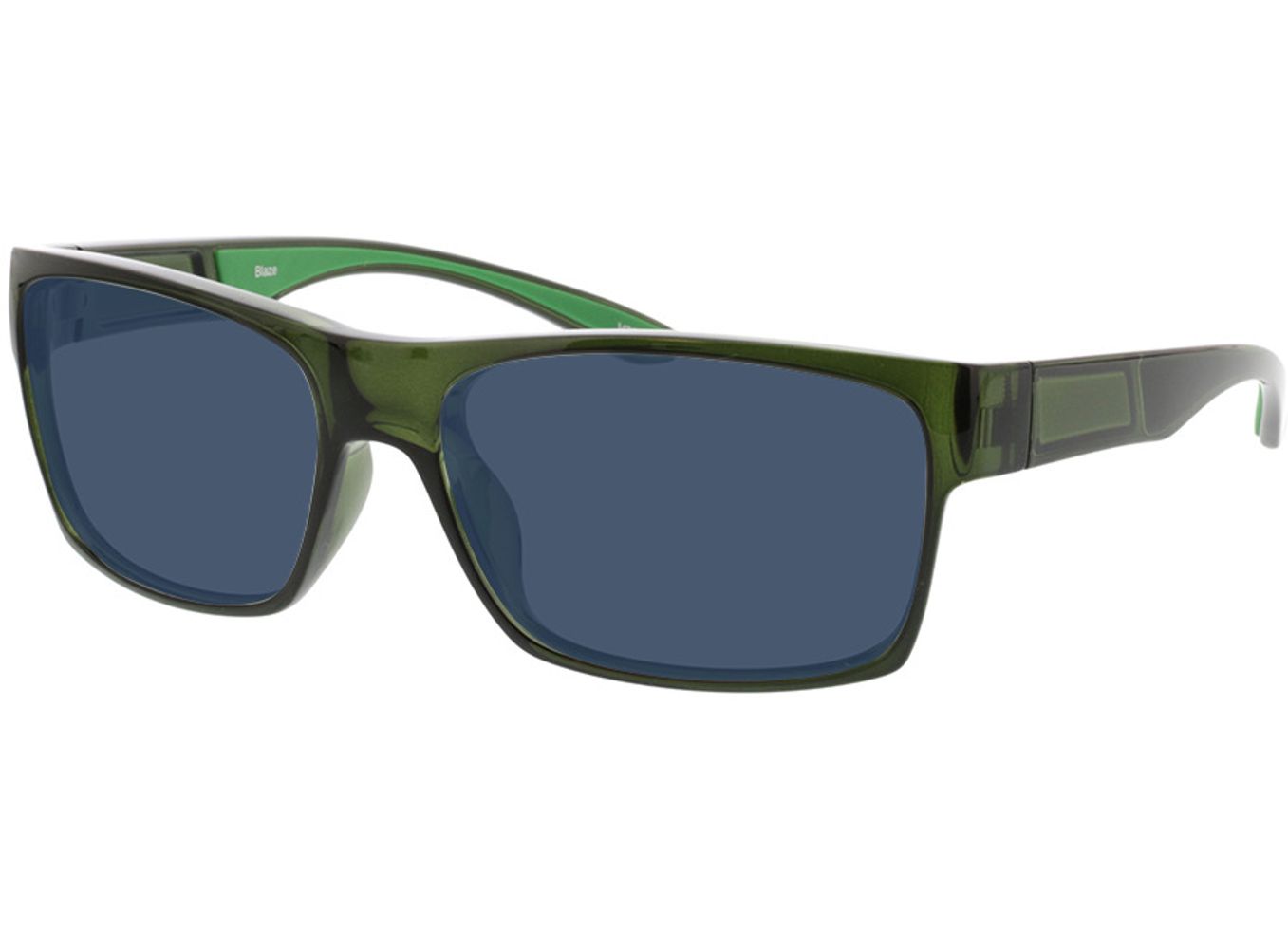 Blaze - transparent khaki/grün Sonnenbrille mit Sehstärke, Vollrand, Rechteckig von Active by Brille24