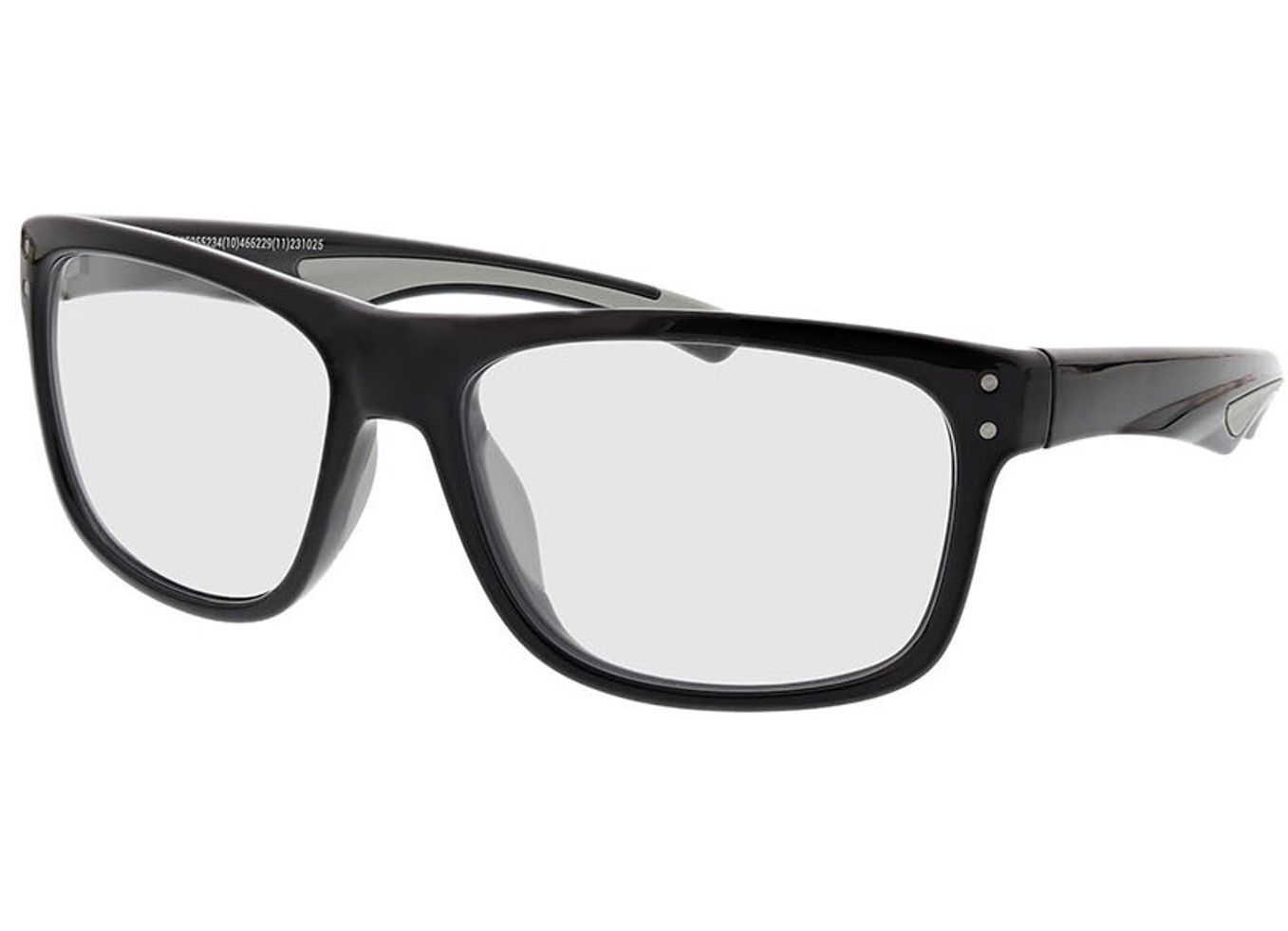 Pace - schwarz/grau Brillengestell inkl. Gläser, Vollrand, Rechteckig von Active by Brille24