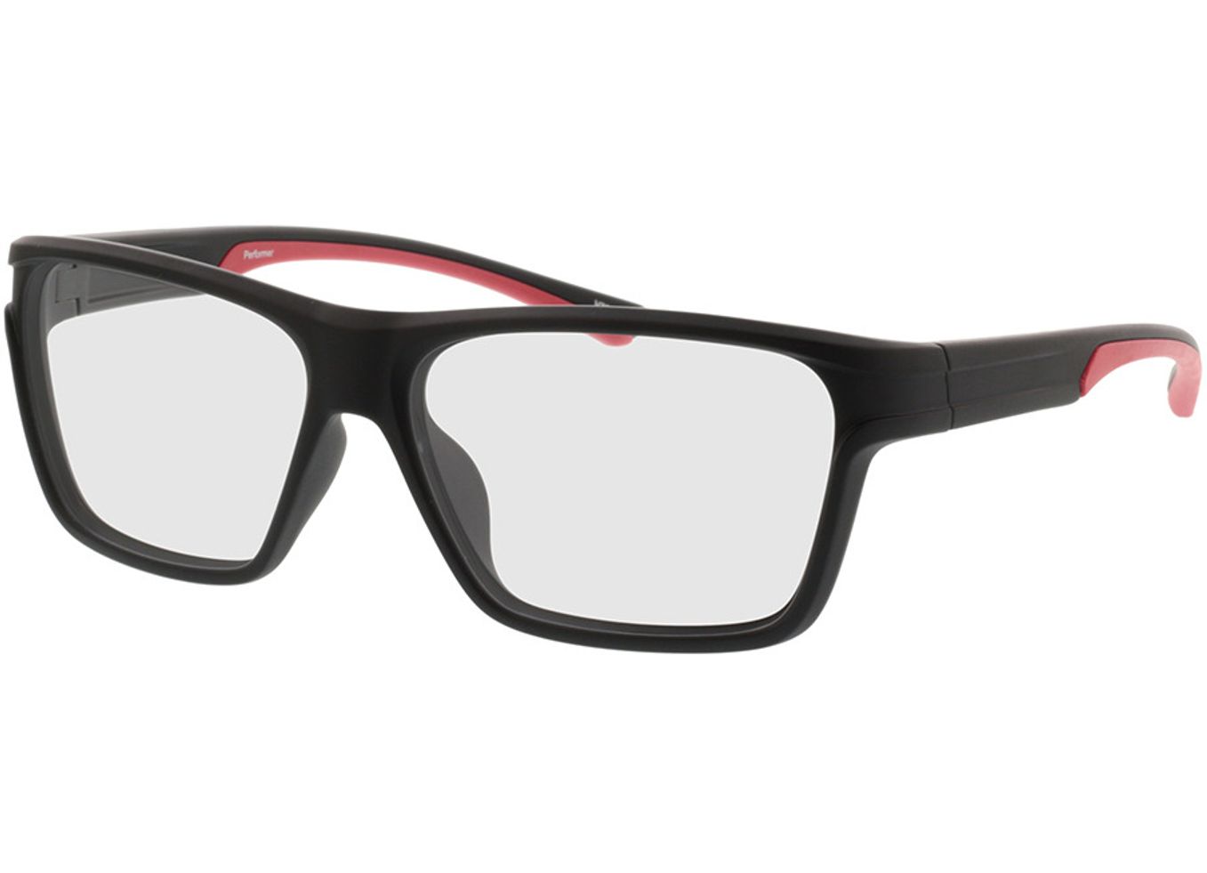 Performer - matt schwarz/rot Brillengestell inkl. Gläser, Vollrand, Rechteckig von Active by Brille24