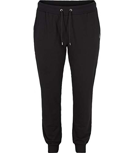 Active by Zizzi ABASIC Damen Loose Fit Lang Hose Jogginghose Gummizug mit Zugschnur, Schwarz (Black 0199) , S (Herstellergröße: 42/44) von Zizzi