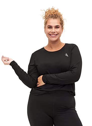 Zizzi ABASIC Damen T-Shirt für Sport & Freizeit Langarm Sporttop Quick Dry Fitness, Große Größen 42-56 von Active by Zizzi