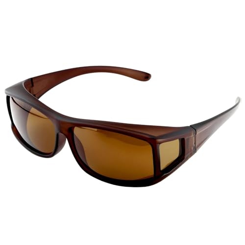 ActiveSol Überzieh-Sonnenbrille für Herren, Sonnen-Überbrille UV400, polarisiert, Fit-over Polbrille für Brillenträger (braun) von ActiveSol