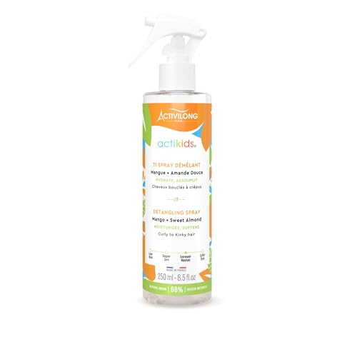 ACTIVILONG - Ti Spray zum Entwirren von Actikids – lockiges Haar – ab 3 Jahren – süße Mandel und Mango – 98 % natürliche Inhaltsstoffe – Vegan – hypoallergener Duft – hergestellt in Frankreich – 250 von Activilong