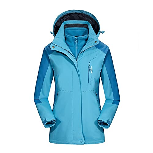 Damen 3 In 1 Skijacke Mit Fleece Jacke Wasserdicht Winddicht Warm Winterjacke Doppeljacke Outdoor Regenjacke Funktionsjacke A,3XL von Actor