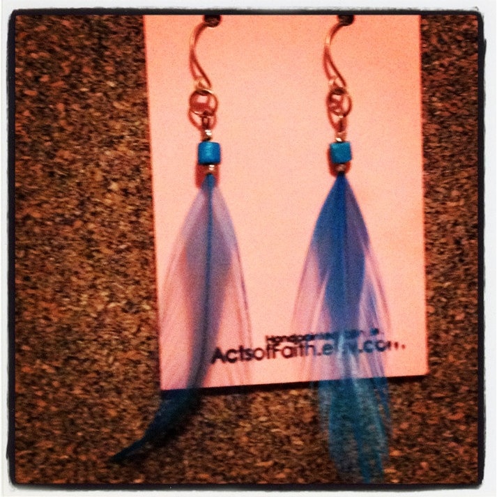 Türkisen Feder Ohrringe Türkisen Feder Ohrringe von ActsofFaith