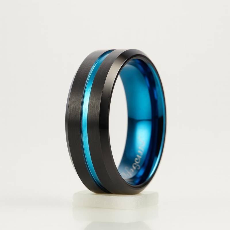 Ehering Blaues Interieur, Dünne Blaue Linie | 8 Mm von AcuityRingDesigns