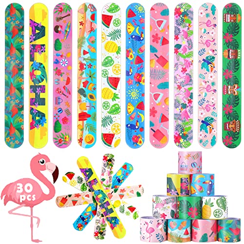 Acuiwer Schnapparmband 30 Stück Hawaii Slap Armbänder Kindergeburtstag Gastgeschenke Party Slap Bracelet für Kinder Mädchen Jungen von Acuiwer
