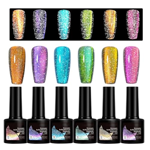 Acunny Nagellack aus magnetischem Gel | Gelfarben für Nägel | 6 Stück tragbarer glänzender Nagellack für Frauen, Schönheitsliebhaber, Studenten, Wohnzimmer, Reisen, Hochzeit und Party Acunny Nagellack aus magnetischem Gel | Gelfarben für Nägel | 6 Stück tragbarer glänzender Nagellack für Frauen, Schönheitsliebhaber, Studenten, Wohnzimmer, Reisen, Hochzeit und Party von Acunny