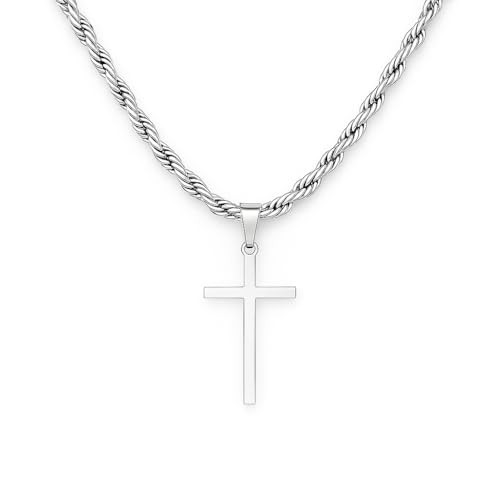 Acura-Styles Kreuzkette Herren Männerkette Kreuz Halskette Edelstahl Silber Kreuz Anhänger Herren massive Kreuzkette Religiöser Schmuck für Männer Halskette Silber Geschenk für Männer Acura-Styles Kreuzkette Herren Männerkette Kreuz Halskette Edelstahl Silber Kreuz Anhänger Herren massive Kreuzkette Religiöser Schmuck für Männer Halskette Silber Geschenk für Männer von Acura-Styles