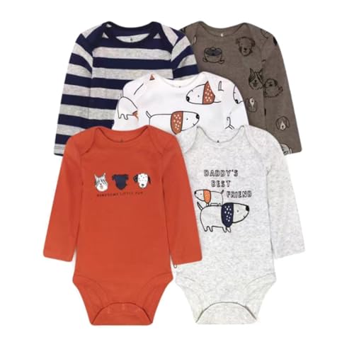 Acuryx Baby Body Langarm 5er Pack Neugeborene Strampler für Baby Jungen und Mädchen #603 12-18 Monate von Acuryx