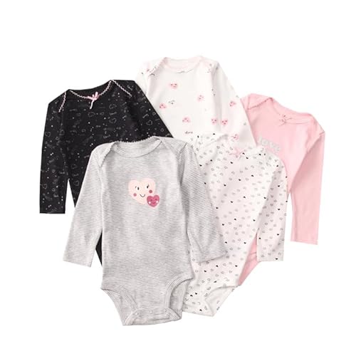 Acuryx Baby Body Langarm 5er Pack Neugeborene Strampler für Baby Jungen und Mädchen #614 12-18 Monate von Acuryx