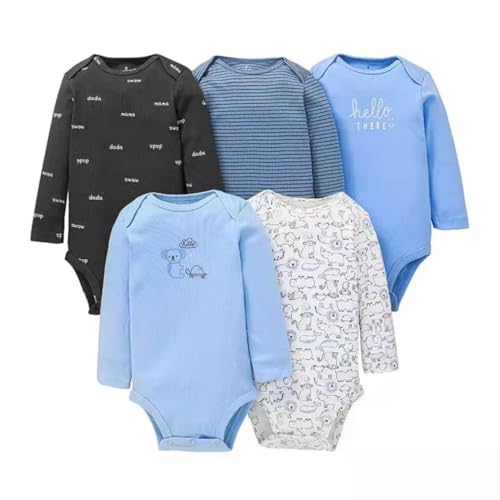 Acuryx Baby Body Langarm 5er Pack Neugeborene Strampler für Baby Jungen und Mädchen #619 12-18 Monate von Acuryx