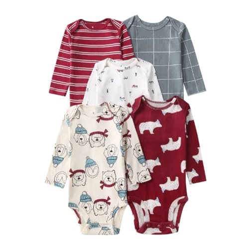 Acuryx Baby Body Langarm 5er Pack Neugeborene Strampler für Baby Jungen und Mädchen #656 12-18 Monate von Acuryx