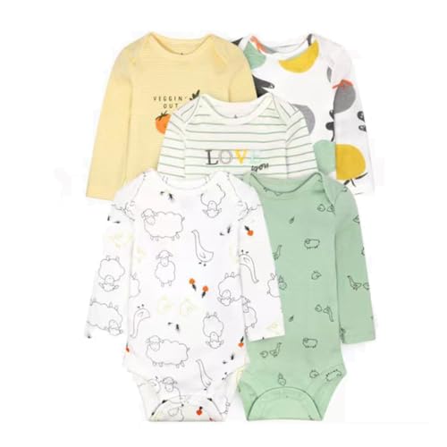 Acuryx Baby Body Langarm 5er Pack Neugeborene Strampler für Baby Jungen und Mädchen #607 18-24 Monate von Acuryx