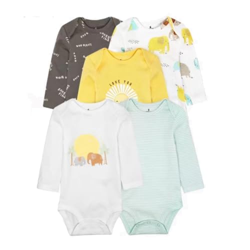 Acuryx Baby Body Langarm 5er Pack Neugeborene Strampler für Baby Jungen und Mädchen #621 3-6 Monate von Acuryx