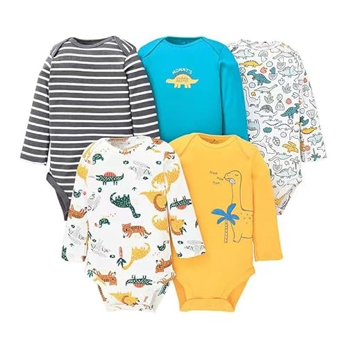 Acuryx Baby Body Langarm 5er Pack Neugeborene Strampler für Baby Jungen und Mädchen #618 6-9 Monate von Acuryx