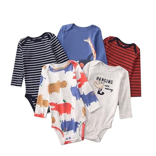 Acuryx Baby Body Langarm 5er Pack Neugeborene Strampler für Baby Jungen und Mädchen #600 3-6 Monate von Acuryx