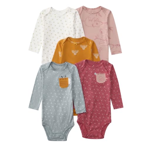 Acuryx Baby Body Langarm 5er Pack Neugeborene Strampler für Baby Jungen und Mädchen #655 9-12 Monate von Acuryx