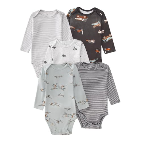 Acuryx Baby Body Langarm 5er Pack Neugeborene Strampler für Baby Jungen und Mädchen #657 9-12 Monate von Acuryx
